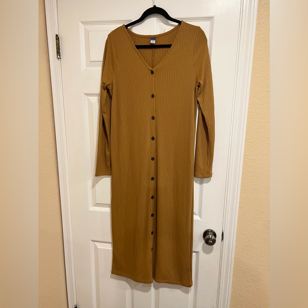 Old Navy Rib-Knit Cardigan Sweater Midi Dress M